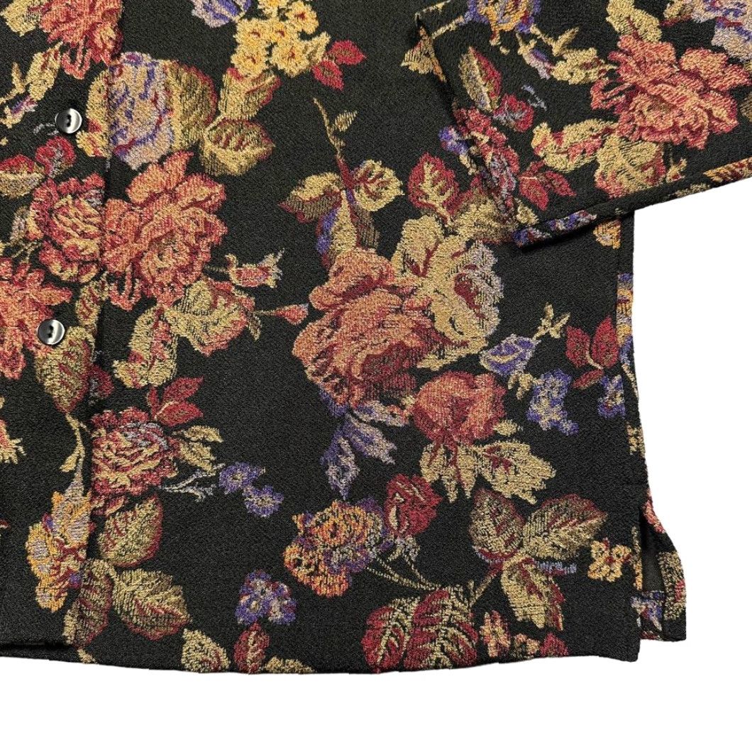 Vintage VINTAGE Mirasol Blouse Women's Large Floral 90s 80s Black Collared Long Sleeve Paisley Bohemian Preppy Glam Mens Womens Girls Boys? Size L / US 10 / IT 46 - 3 Thumbnail
