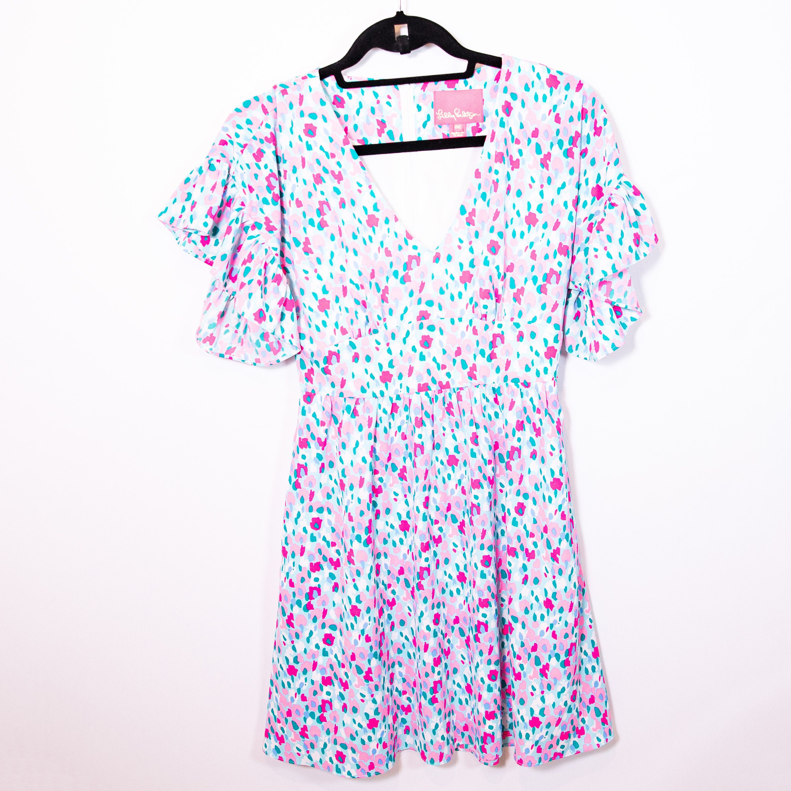 Lilly Pulitzer Lilly Pulitzer Blaire Stretch V Neck Ruffle Mini Size XXS / US 00 / IT 34 - 1 Thumbnail