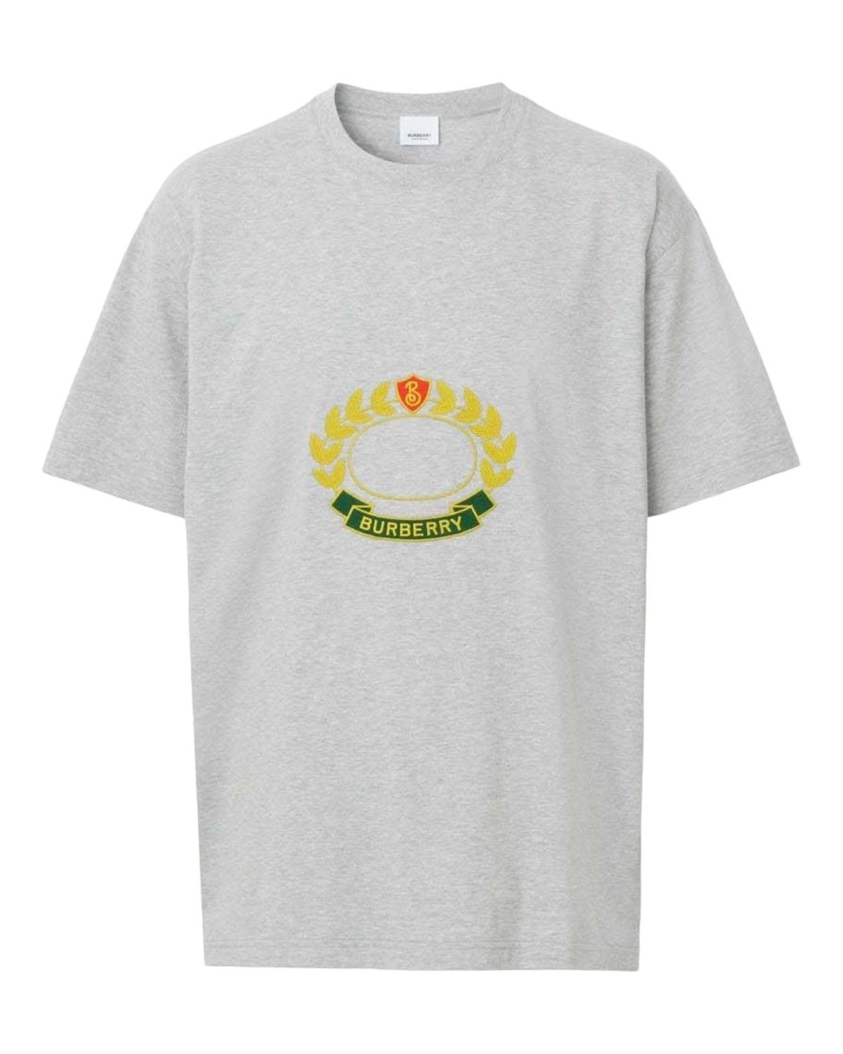 Image of Burberry 8061291 Oak Leaf Crest T-Shirt in Grey, Men's (Size XS)