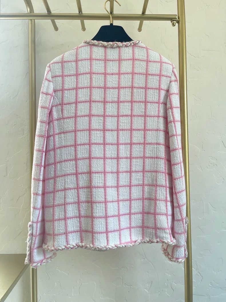 Chanel Chanel 23c pink and white plaid jacket Size XS / US 0-2 / IT 36-38 - 2 Thumbnail