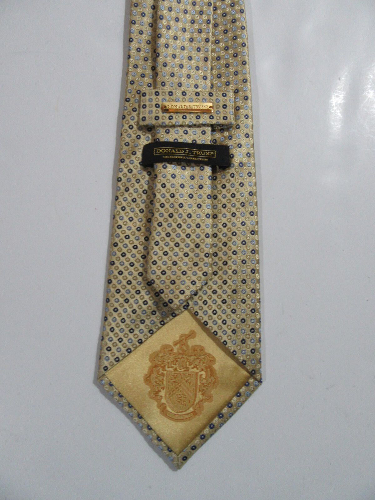 Designer Donald J. Trump Signature Collection Necktie Yellow Pattern Size ONE SIZE - 3 Thumbnail