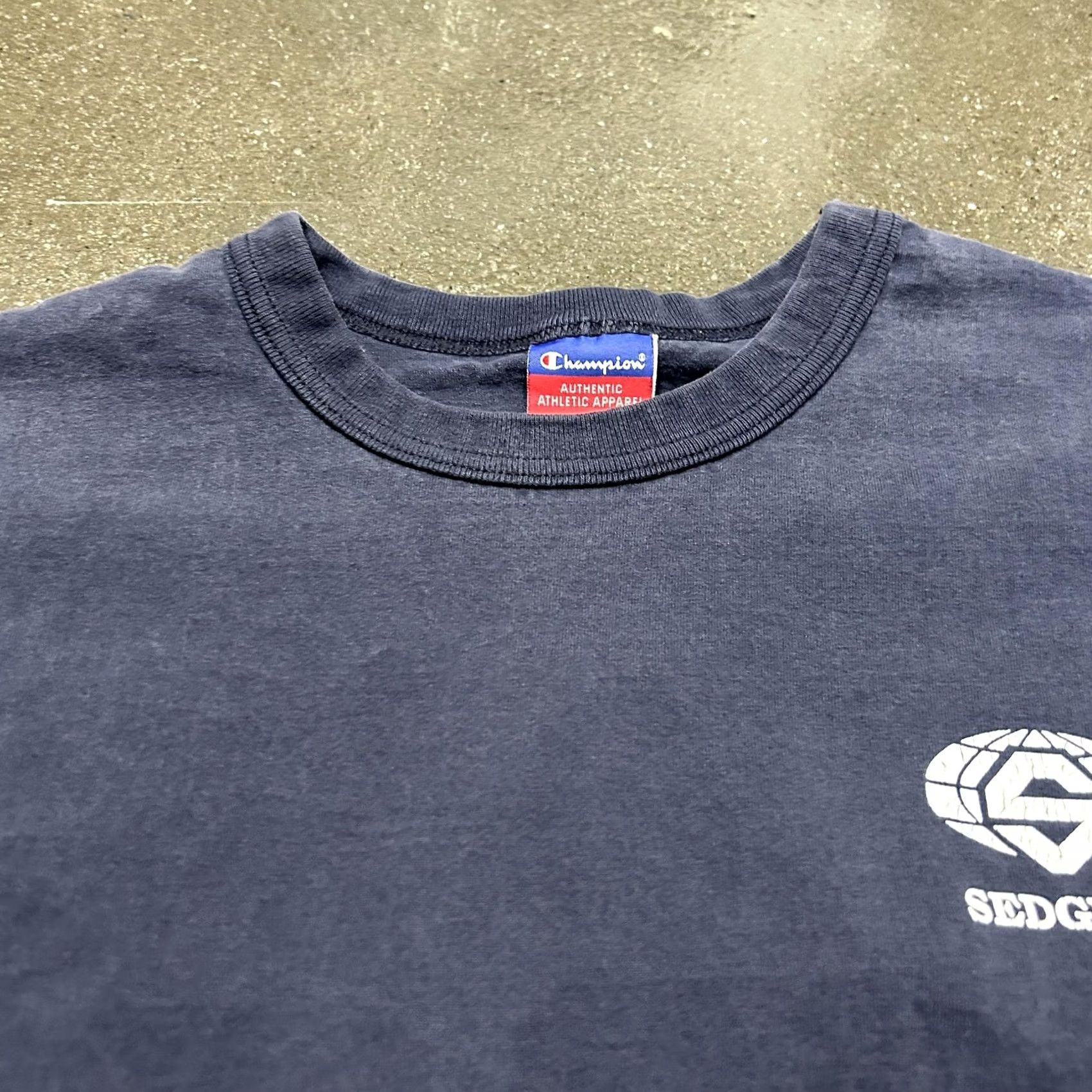 Champion Champion Shirt Mens XL Blue Navy Sedgman Logo Short Sleeve Crewneck Tee Size US XL / EU 56 / 4 - 2 Thumbnail