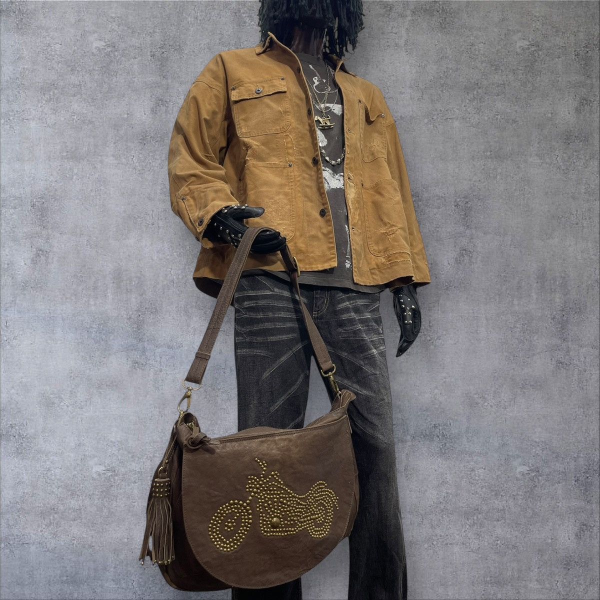 Genuine Leather Full Leather Cal’zzare Messenger Bag prada julius dior 8🟩 Size ONE SIZE - 4 Thumbnail