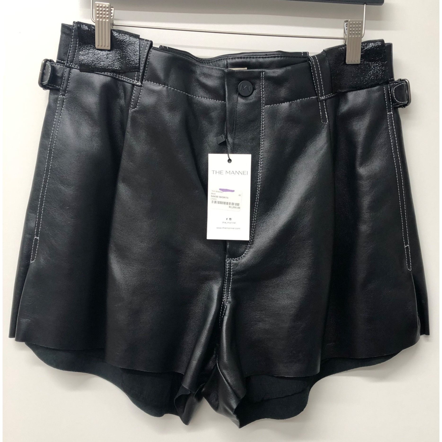 Other Black Leather Shorts - The Mannei -SAKIB -EU 40 / USA Size 1 Size 32" / US 10 / IT 46 - 5 Thumbnail