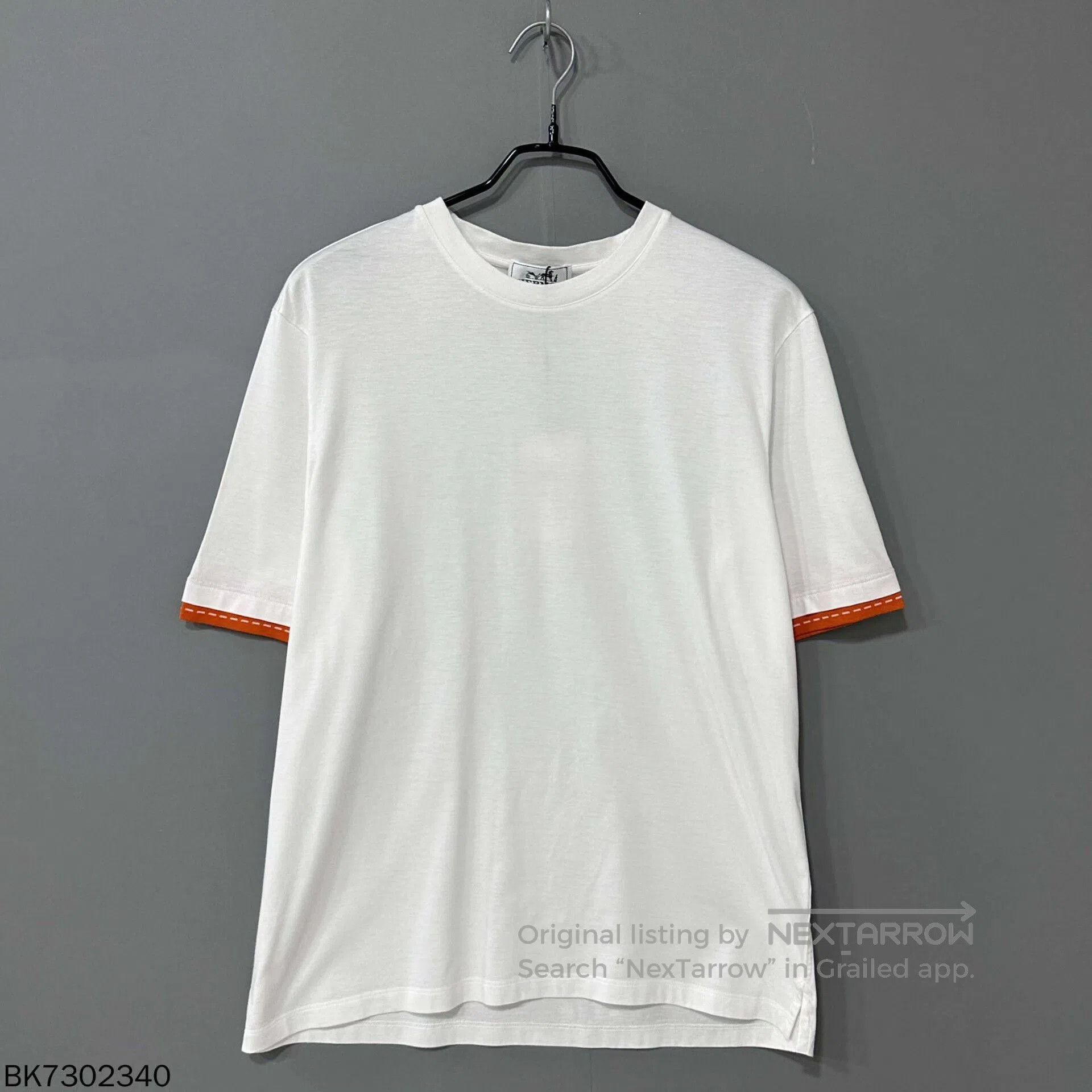 Hermes hermes white short sleeve t-shirt with orange trim. Size US S / EU 44-46 / 1 - 1 Thumbnail