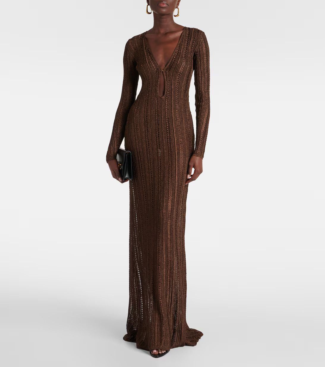 Tom Ford o1y0126 Maxi Dress in Dark Brown Size M / US 6-8 / IT 42-44 - 2 Thumbnail