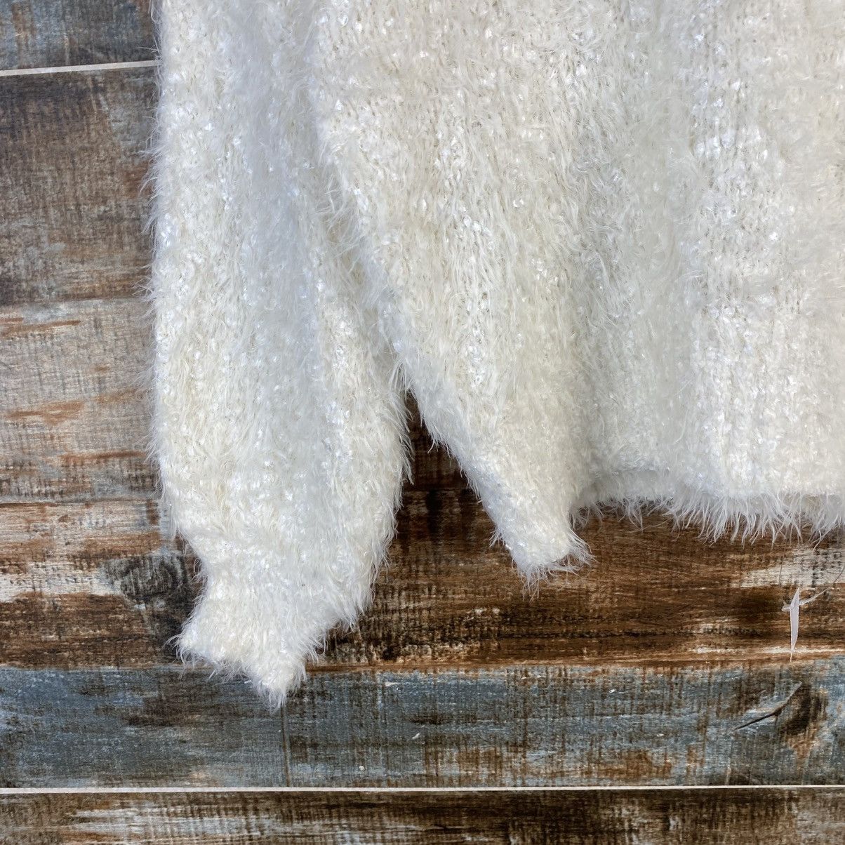 Homespun Knitwear DL Nice Claup White Mohair fur crochet Knitwear #C1102 Size S / US 4 / IT 40 - 7 Thumbnail
