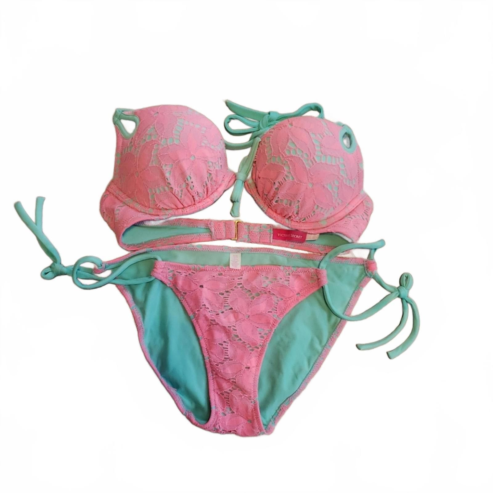 Other Victoria's Secret Pink and Mint Bikini Size ONE SIZE - 1 Thumbnail