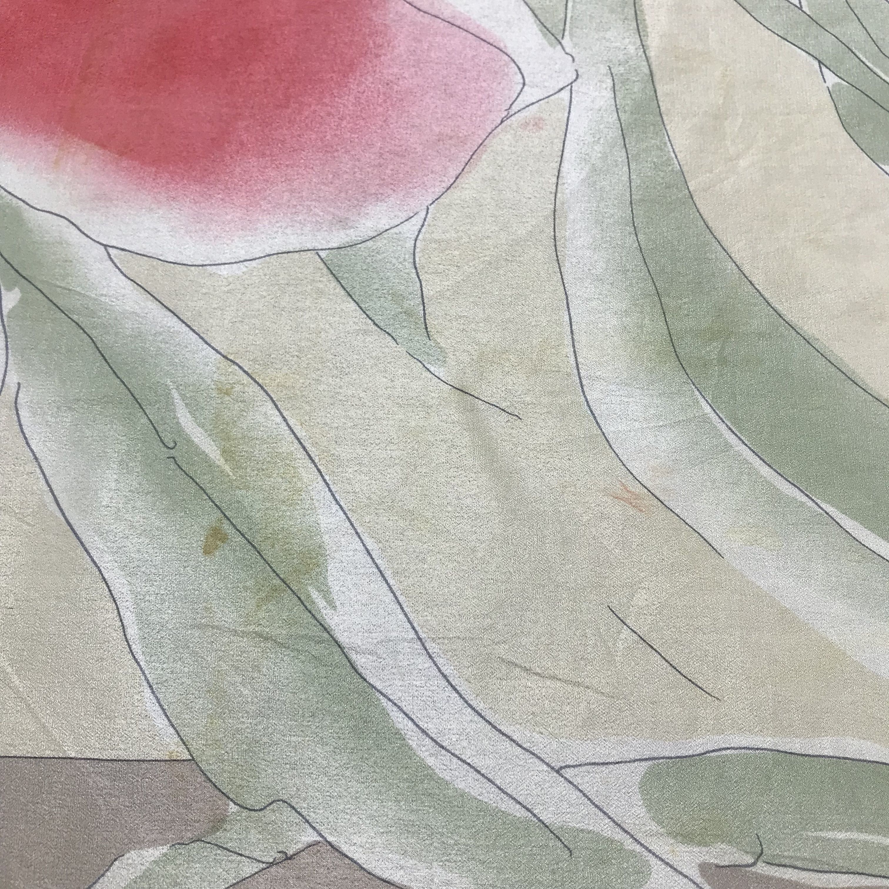 Japanese Brand Vintage Vana Floral Silk Scarf M114 Size ONE SIZE - 5 Thumbnail