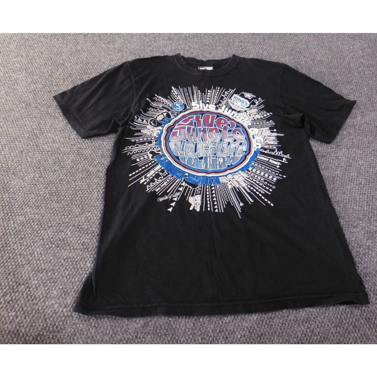 Vintage 5ive jungle Shirt XL Black Mens T-Shirt Short Sleeve Crew Neck Hip Hop Vintage Grunge Logo Breathable Regular Size US XL / EU 56 / 4 - 2 Thumbnail