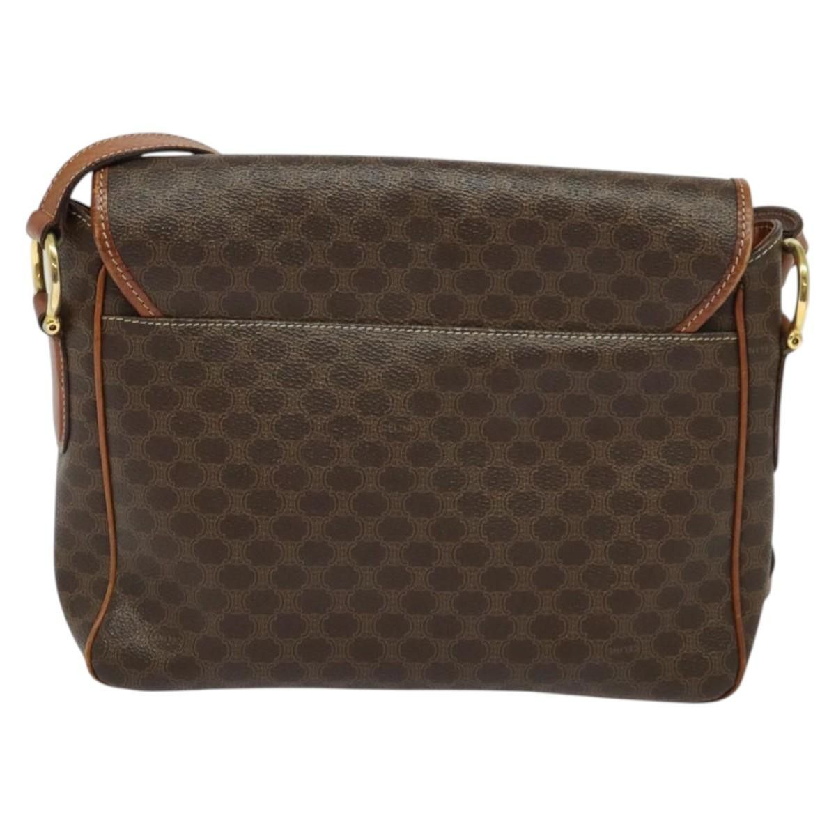 Celine CELINE Macadam Canvas Shoulder Bag Pvc Leather Brown Gold Size ONE SIZE - 3 Thumbnail