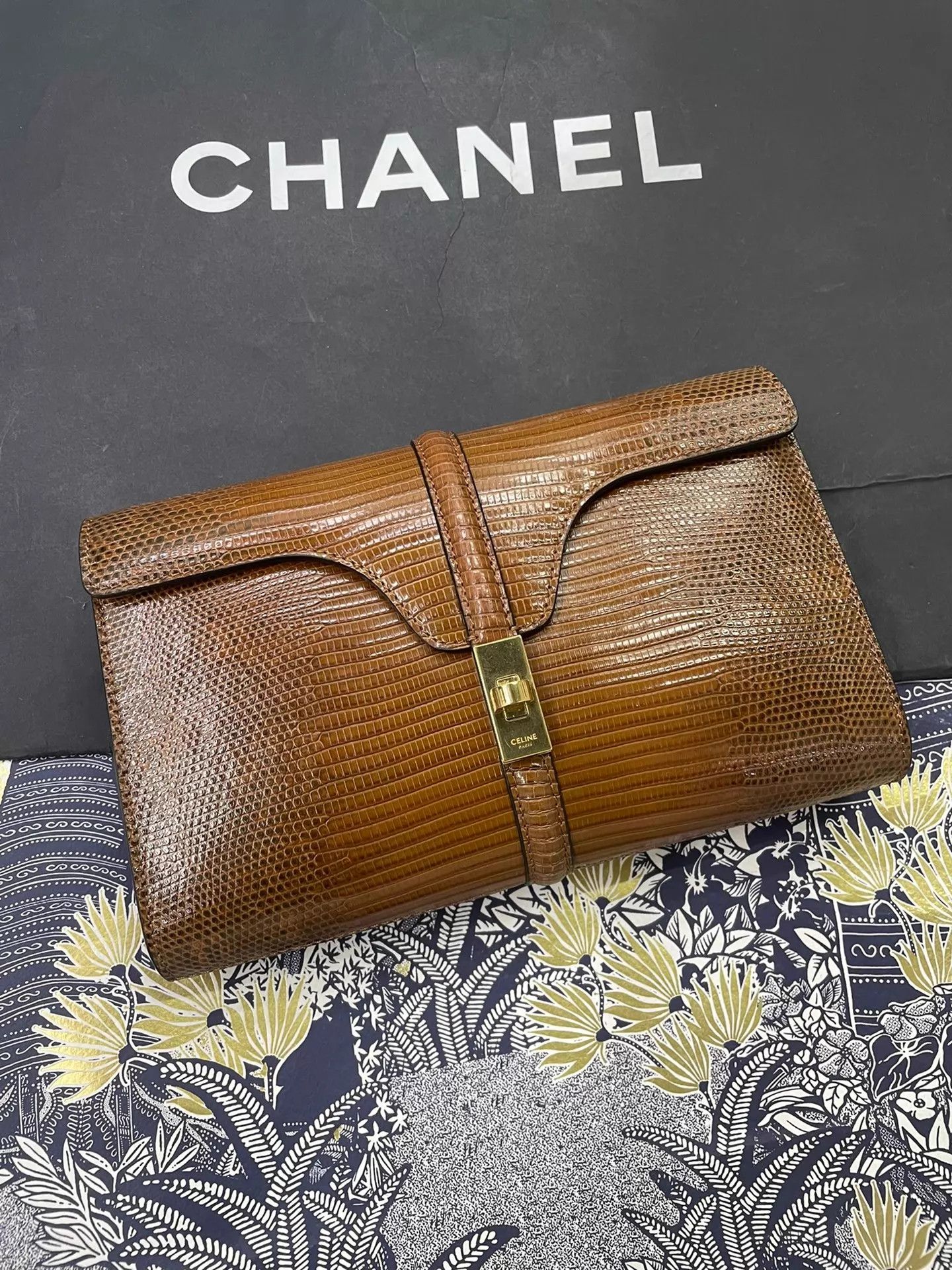Celine Celine Caramel Lizard Skin Clutch Convertible Size ONE SIZE - 1 Thumbnail