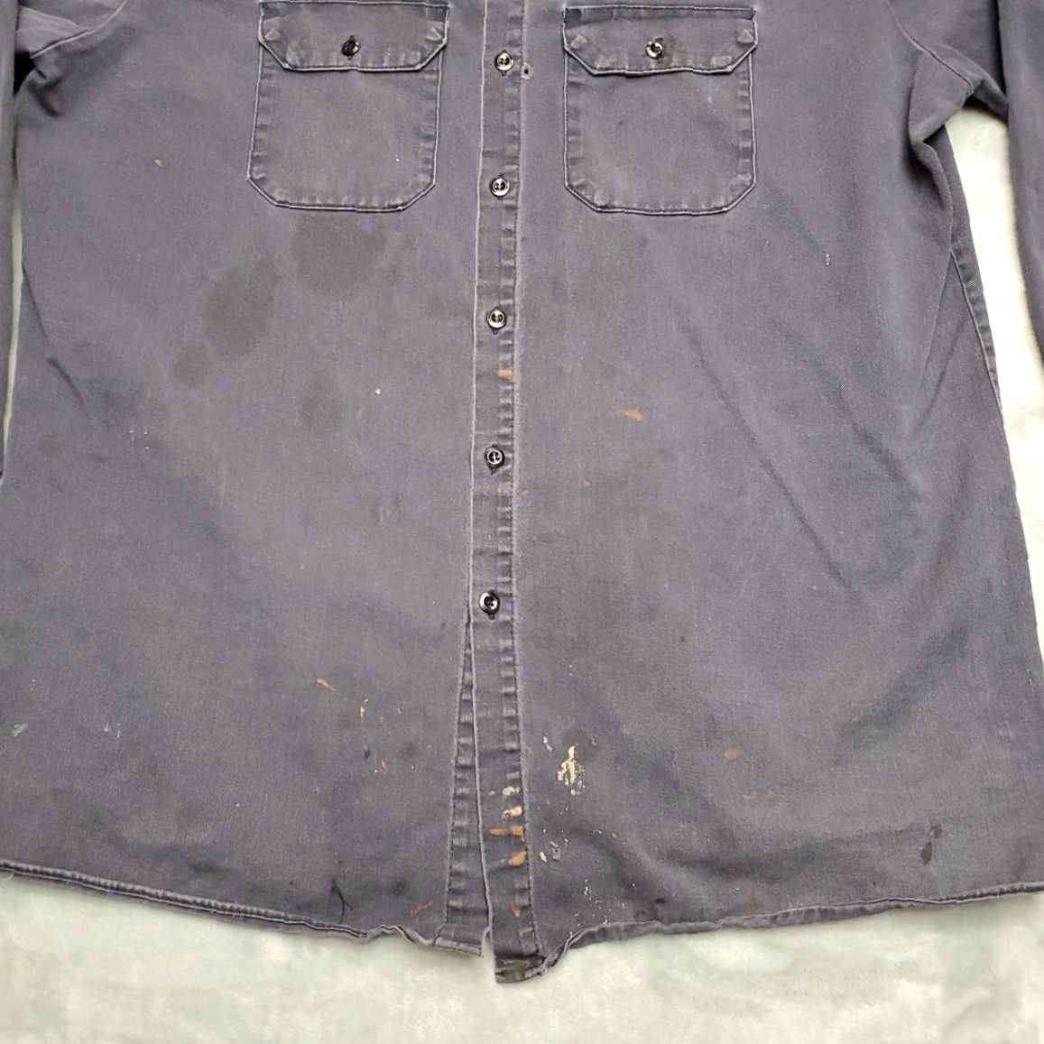 Vintage Bulwark FR Shirt Mens XL Blue 100% Cotton Twill Workwear Button-Up Long Sleeve Size US XL / EU 56 / 4 - 2 Thumbnail