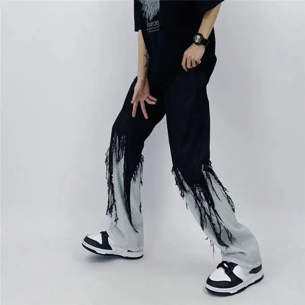 Japanese Brand Patchwork jeans with elastic Size US 30 / EU 46 - 2 Thumbnail