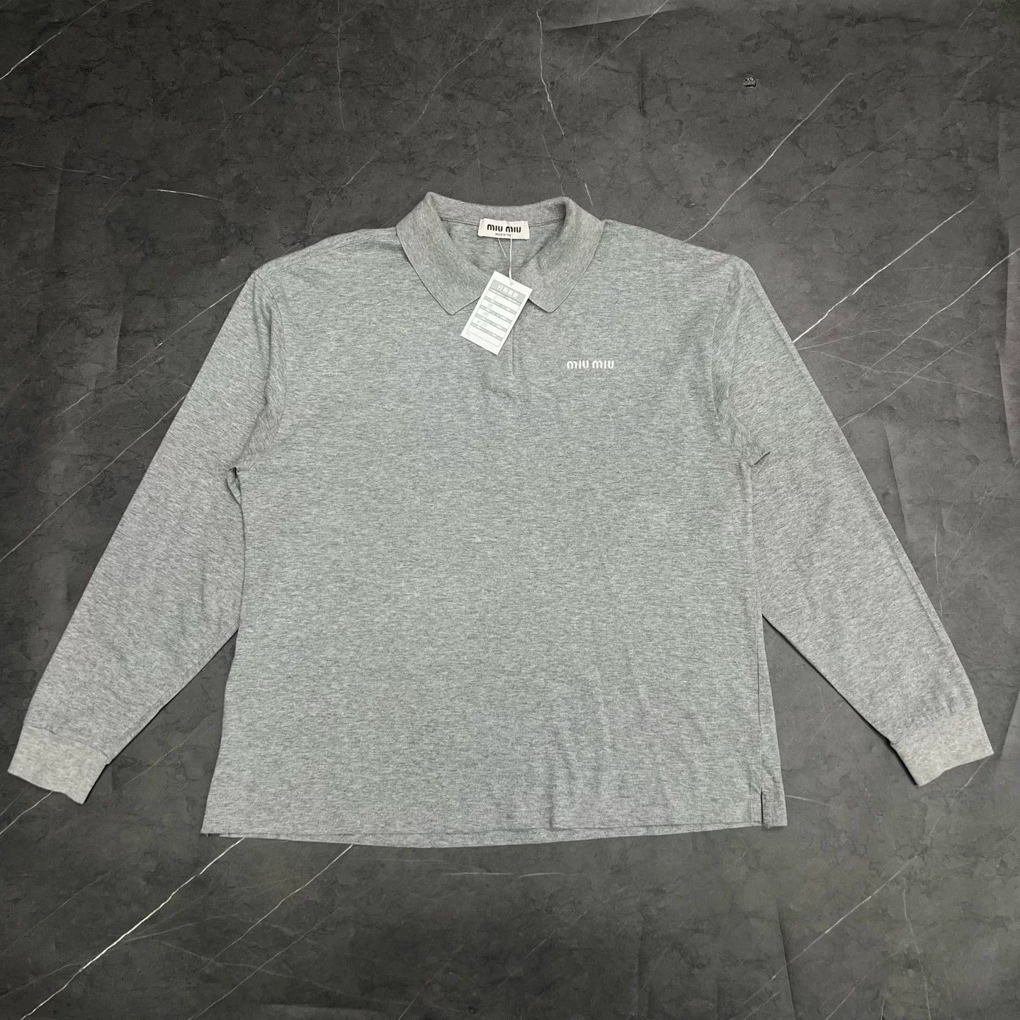 Miu Miu Miu Miu 25FW Gray Embroidered Logo Polo Size S / US 4 / IT 40 - 1 Thumbnail