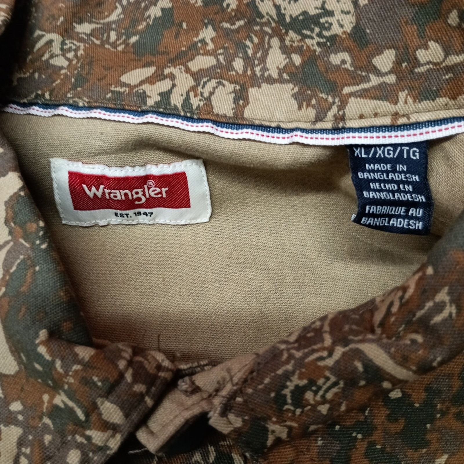 Wrangler Wrangler Camouflage Jacket Overshirt Shacket Size XL Brown Size US XL / EU 56 / 4 - 5 Thumbnail