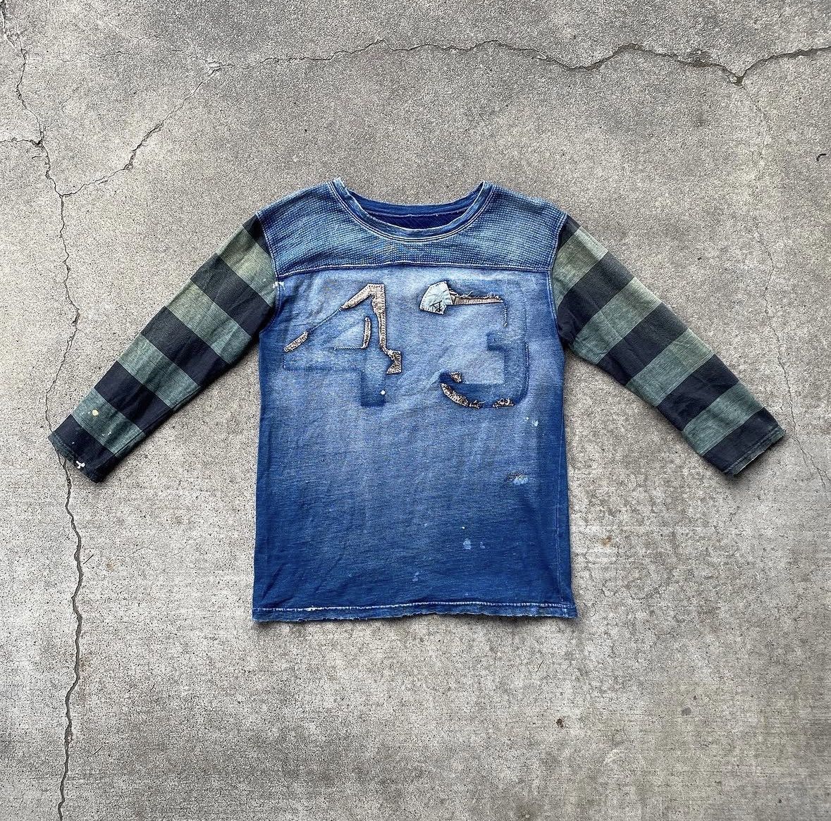 Kapital Kountry Indigo Numbered 43 striped durene jersey prisoner boro tee Size US S / EU 44-46 / 1 - 3 Thumbnail