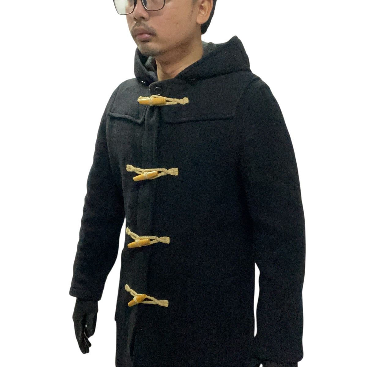 Uniqlo 🇯🇵 Vintage Uniqlo Wool Hooded Duffle Long Coat Button Jacket Size US M / EU 48-50 / 2 - 18 Thumbnail