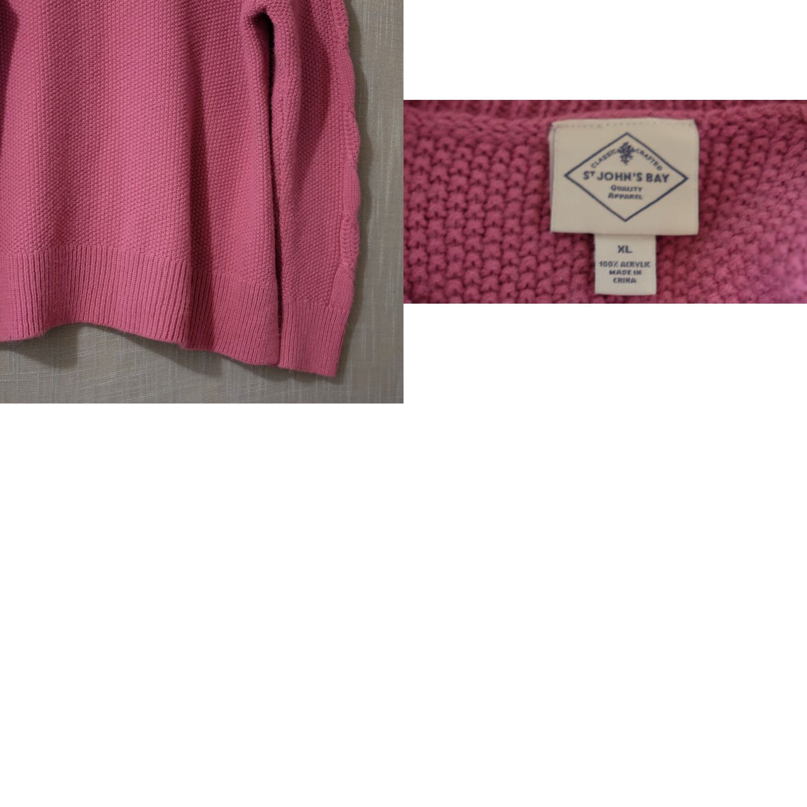Vintage St Johns Bay Sweater Cable-Knit Pullover Soft Purple Women's XL Knit Pullover Casual Sweater Women's XL Purple Knit Crew Neck Size XL / US 12-14 / IT 48-50 - 8 Thumbnail