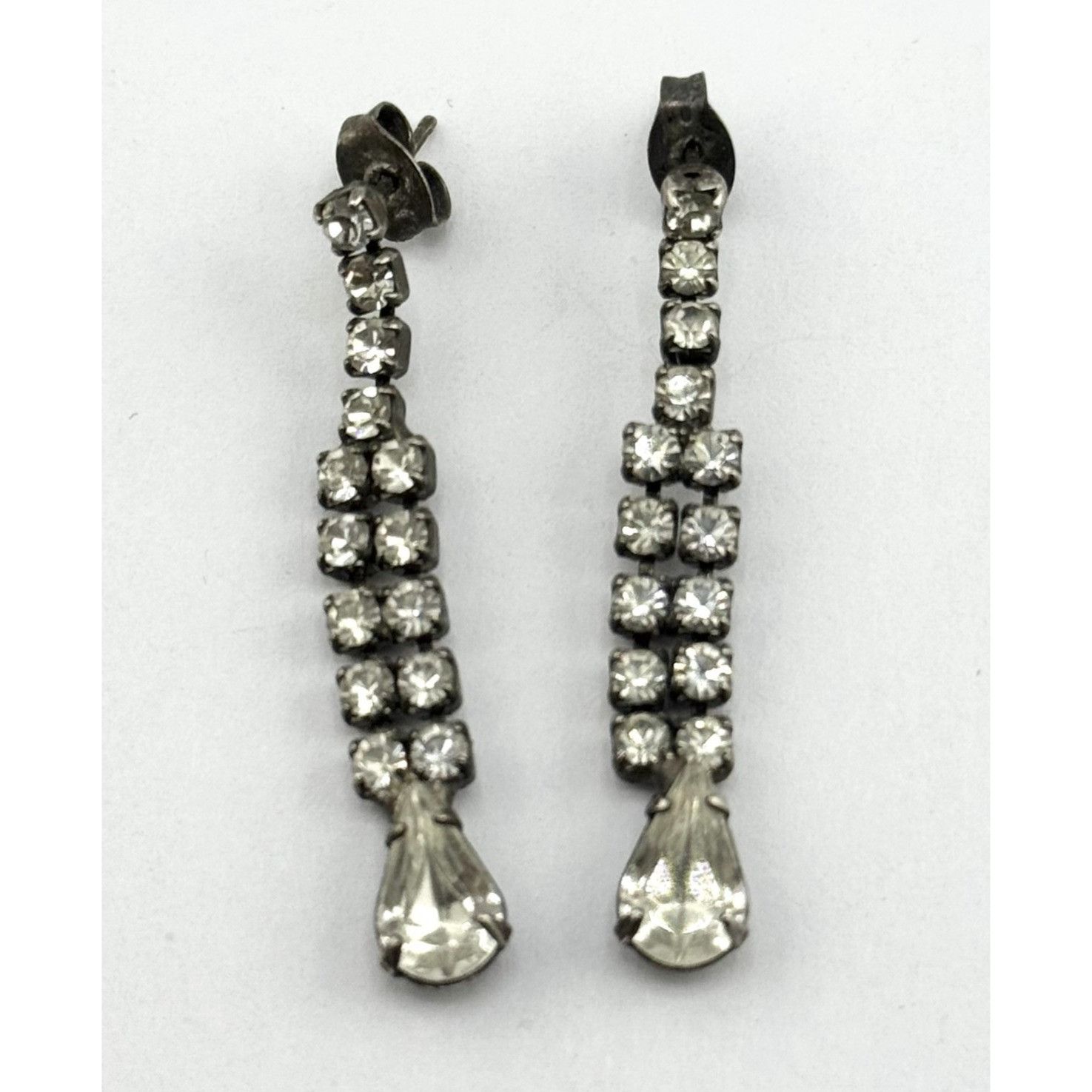 Vintage Vintage rhinestone glass prong set dangle drop earrings Size ONE SIZE - 1 Thumbnail