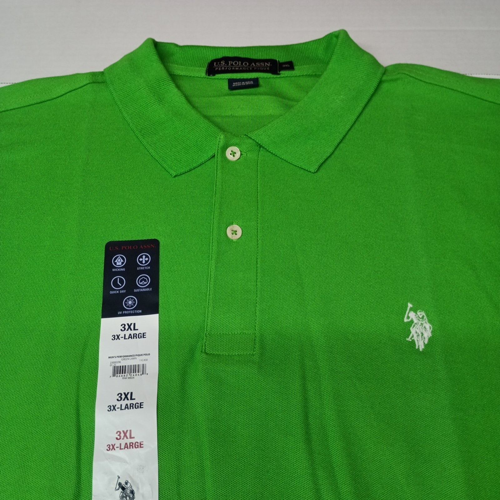 U.S. Polo Assn. U.S. Polo Assn. Performance Polo Shirt Men's Size 3XL Green Size US XXL / EU 58 / 5 - 2 Thumbnail