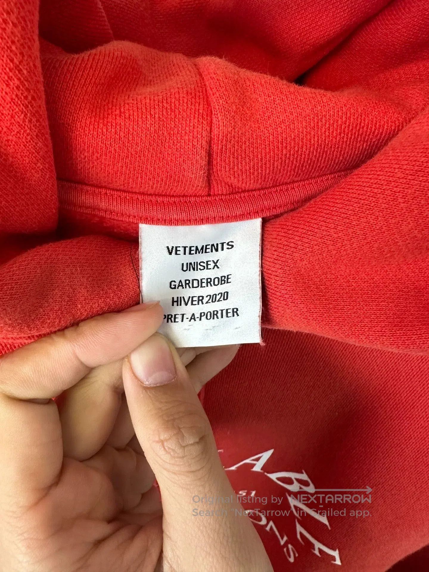 Vetements Red Graphic Print Hoodie with Drawstring. Size US S / EU 44-46 / 1 - 3 Thumbnail