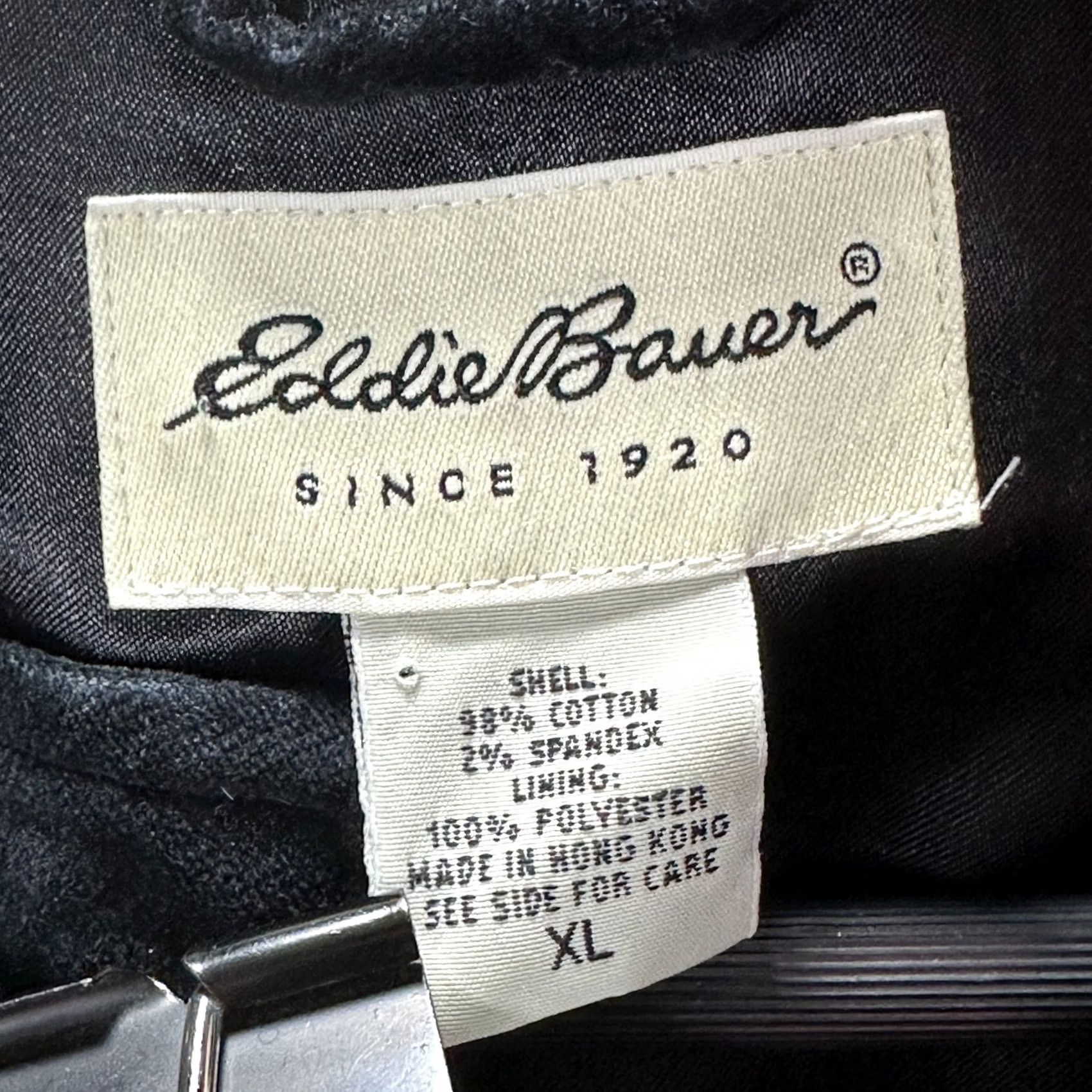 Eddie Bauer Eddie Bauer Jacket Womens XL Black Velour Full Zip Lined Pockets Ribbed Cuffs Size XL / US 12-14 / IT 48-50 - 3 Thumbnail