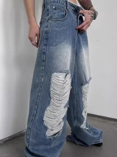 Japanese Brand Fukada x Akai Blue High Street Vintage Loose Jeans Size US 34 / EU 50 - 8 Thumbnail