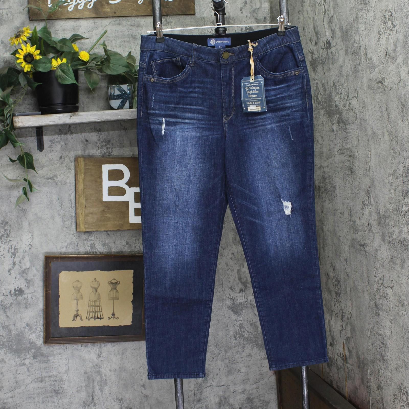 Other Nwt Democracy Ab Skinny Jean B1877e3rj Blue Artisanal 14 Size 36" / US 14 / IT 50 - 1 Thumbnail