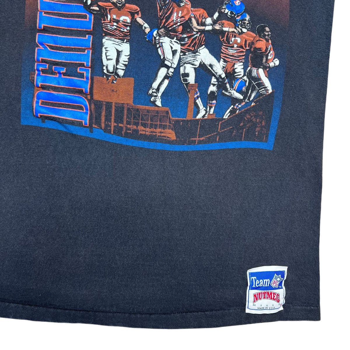 NFL × Nutmeg × Vintage Vintage 90s NFL Denver Broncos Spell Out Graphic Nutmeg Tee Size US XS / EU 42 / 0 - 7 Thumbnail
