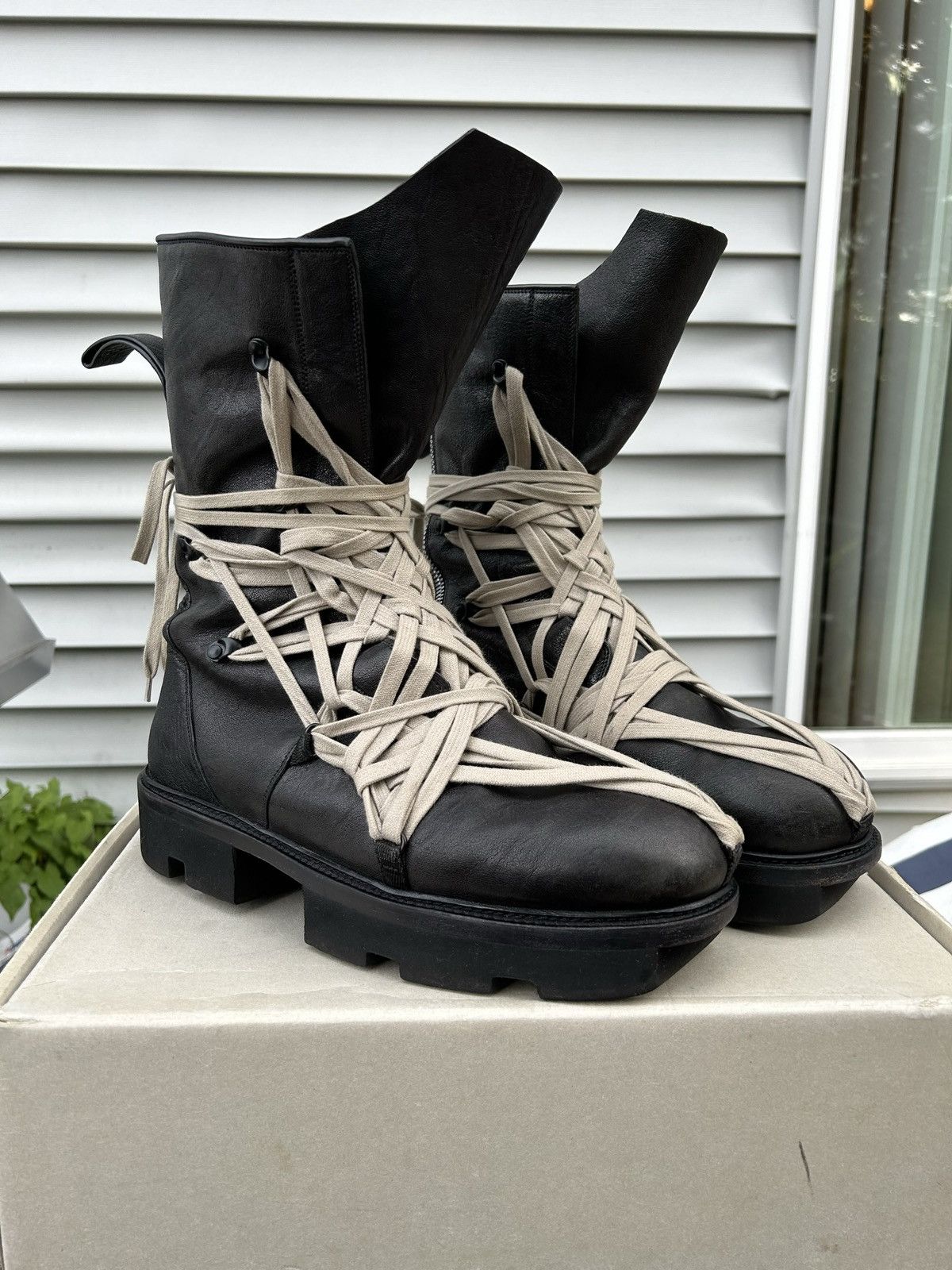 Rick Owens SS20 Rick Owens Tecuatl Megatooth Megalace Army Boots