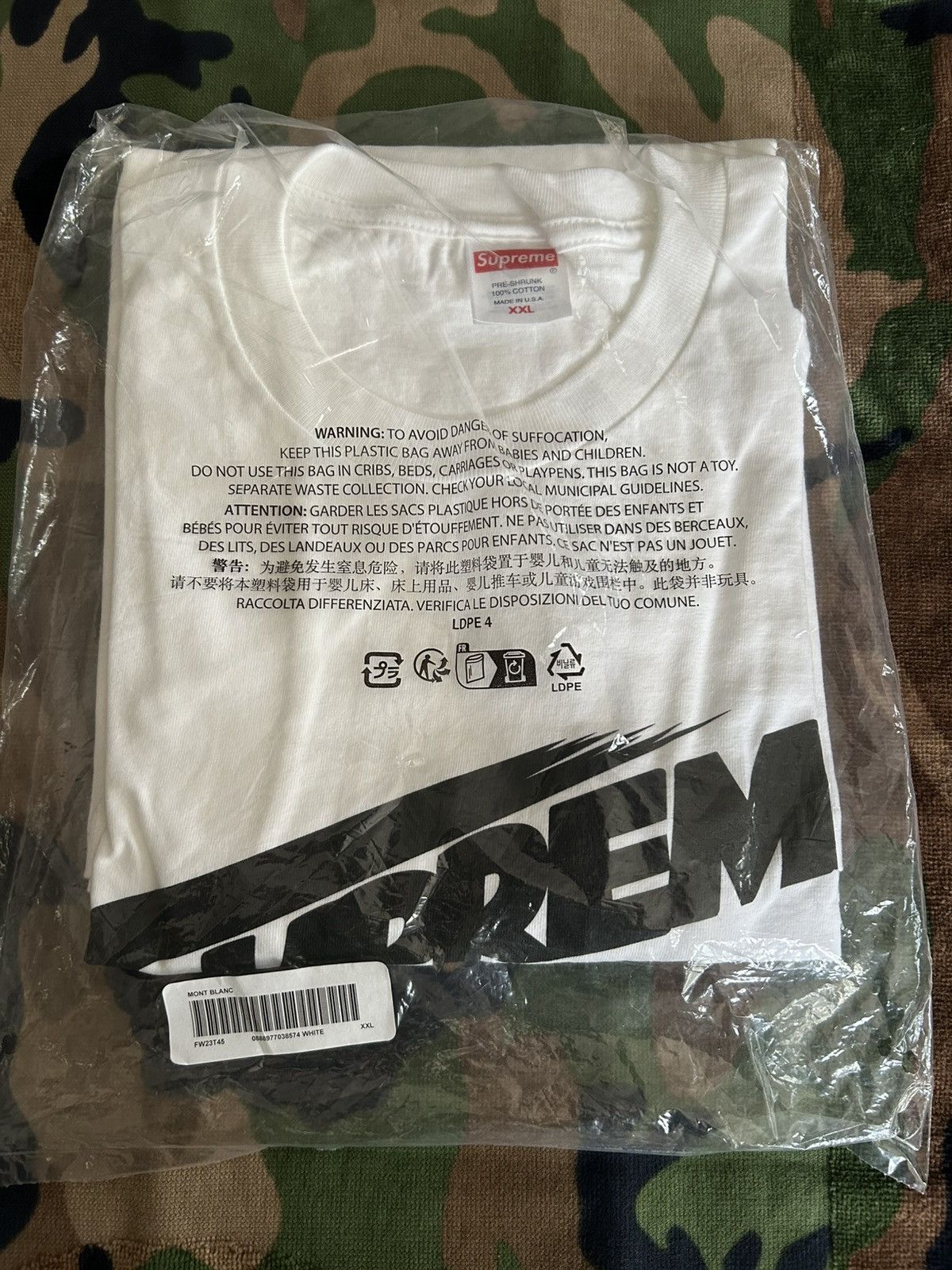 Supreme Supreme Mont Blanc Tee White XXL FW23 Size US XXL / EU 58 / 5 - 2 Thumbnail