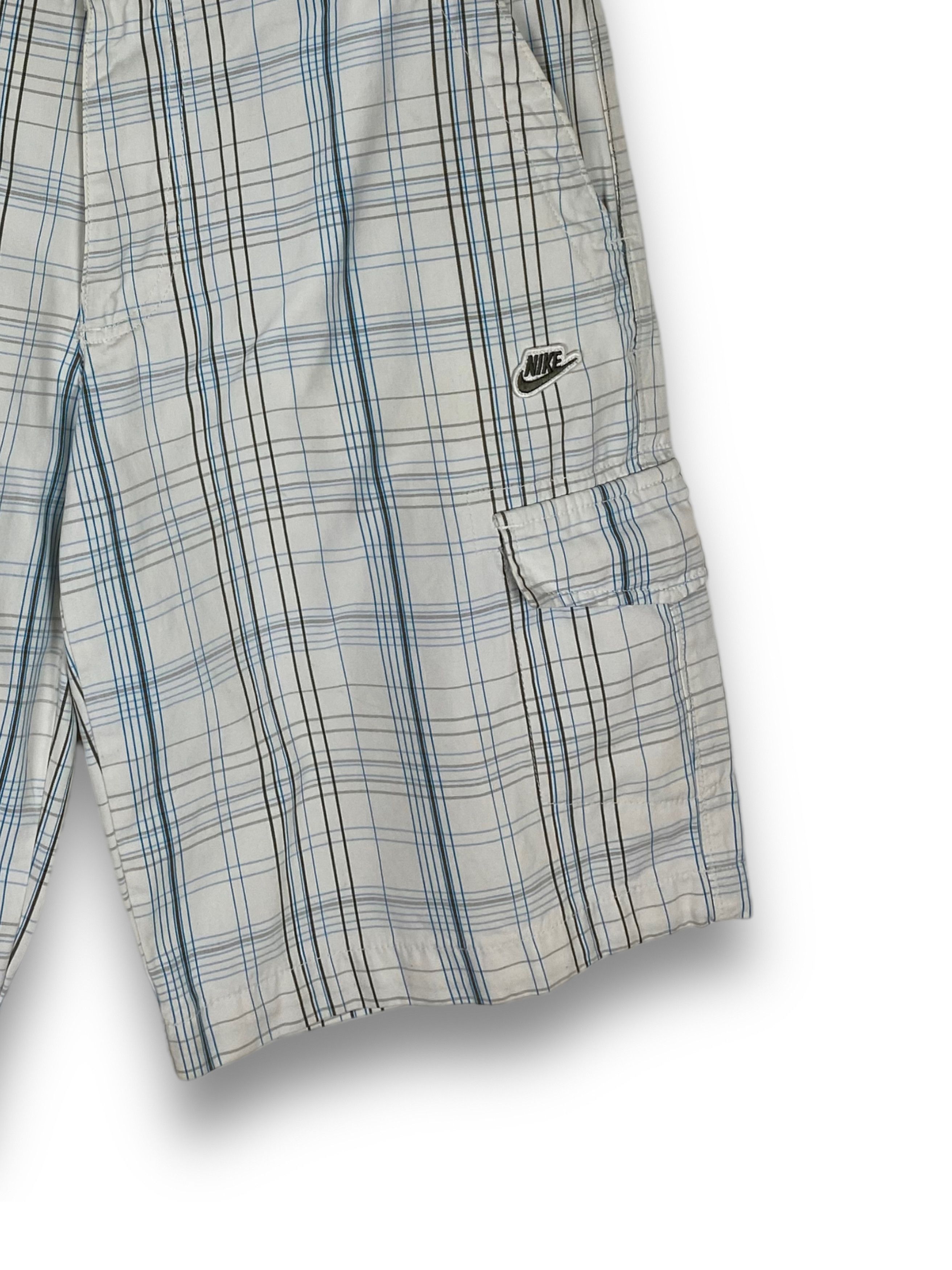 Nike Vintage NIKE White Checked Cargo Short M481 Size US 31 - 2 Thumbnail