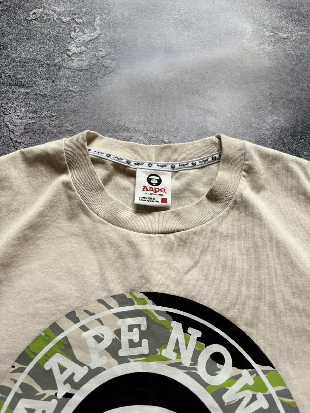Aape Aape By A Bathing Ape Unvs Moonface Camo Logo Y2K T Shirt Size US L / EU 52-54 / 3 - 7 Thumbnail