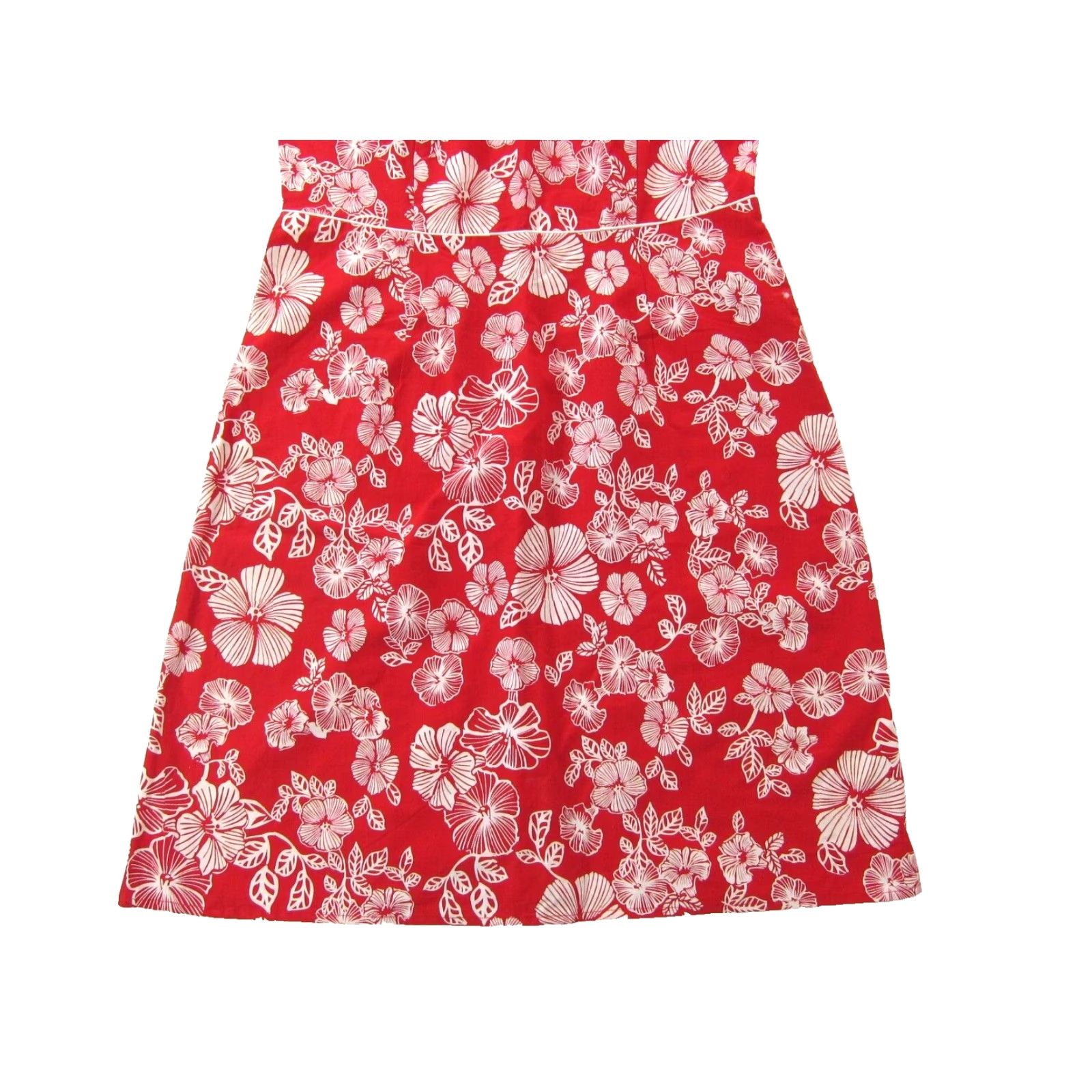 Faded Glory Faded Glory 100% Cotton Red White Hawaiian Floral Tank Dress Women 10 Sun Maxi Sundress Dress Hawaiian Theme Womens 10 Size L / US 10 / IT 46 - 6 Thumbnail
