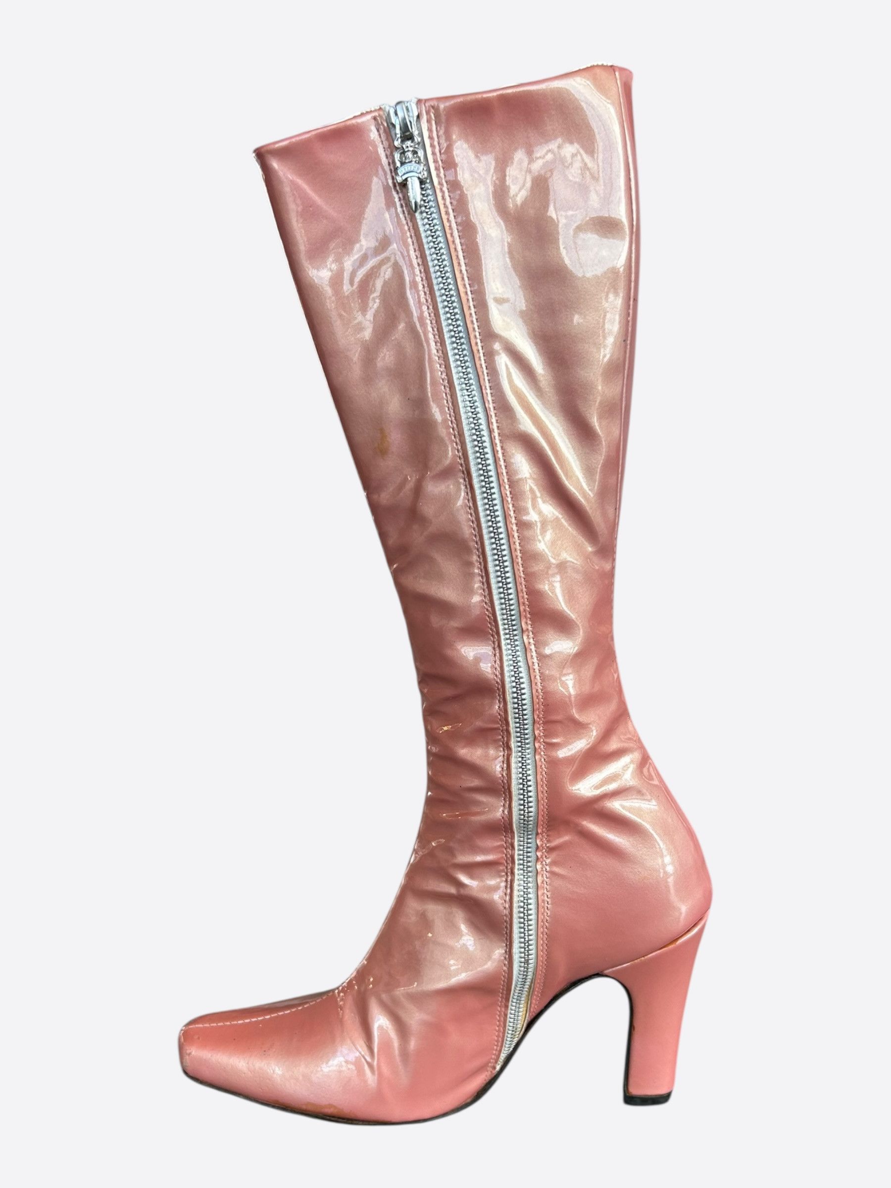 Chrome Hearts Jessie Jo Stark Pink Leather Dagger Suger Jones High Boots Size US 7 / IT 37 - 6 Thumbnail