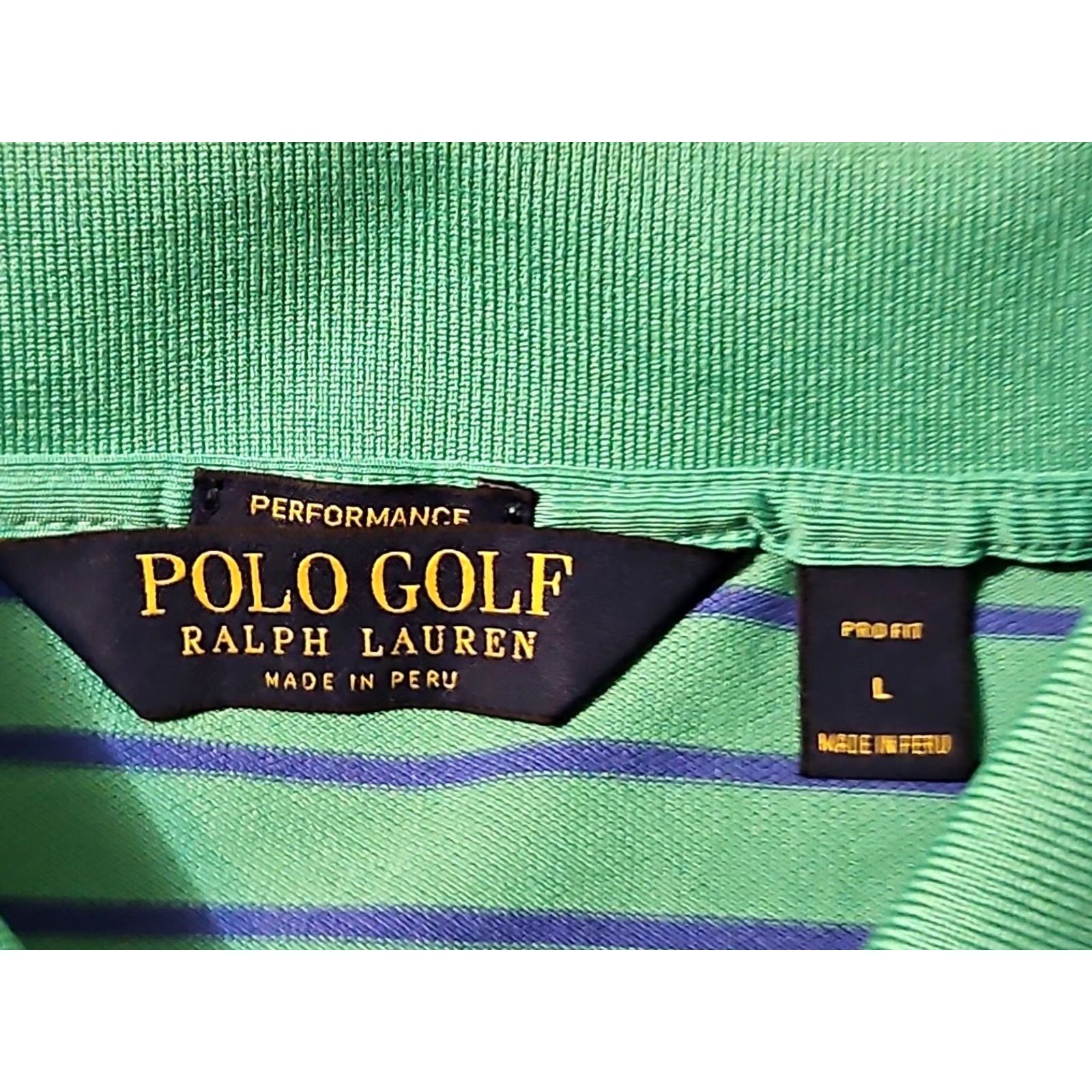 Polo Ralph Lauren Polo Ralph Lauren Golf Shirt Men's Large Striped Green PRO FIT Short Sleeved Size US L / EU 52-54 / 3 - 4 Thumbnail