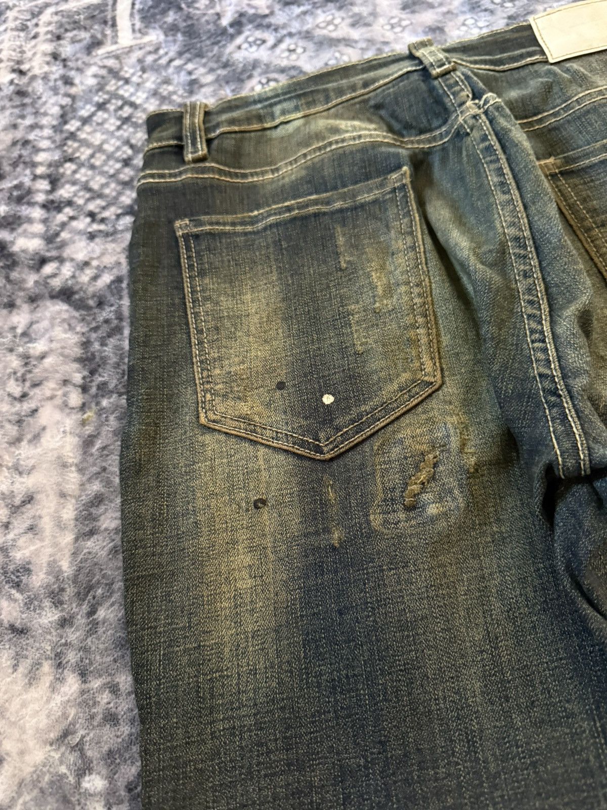 Hysteric Glamour Semantic Design Japan Mud Wash Distressed Tapered Jeans Size US 30 / EU 46 - 18 Thumbnail