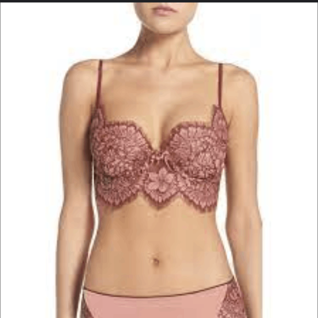 For Love & Lemons FOR LOVE AND LEMONS Loucette Lace Burgundy Red Underwire Bra Size ONE SIZE - 4 Thumbnail