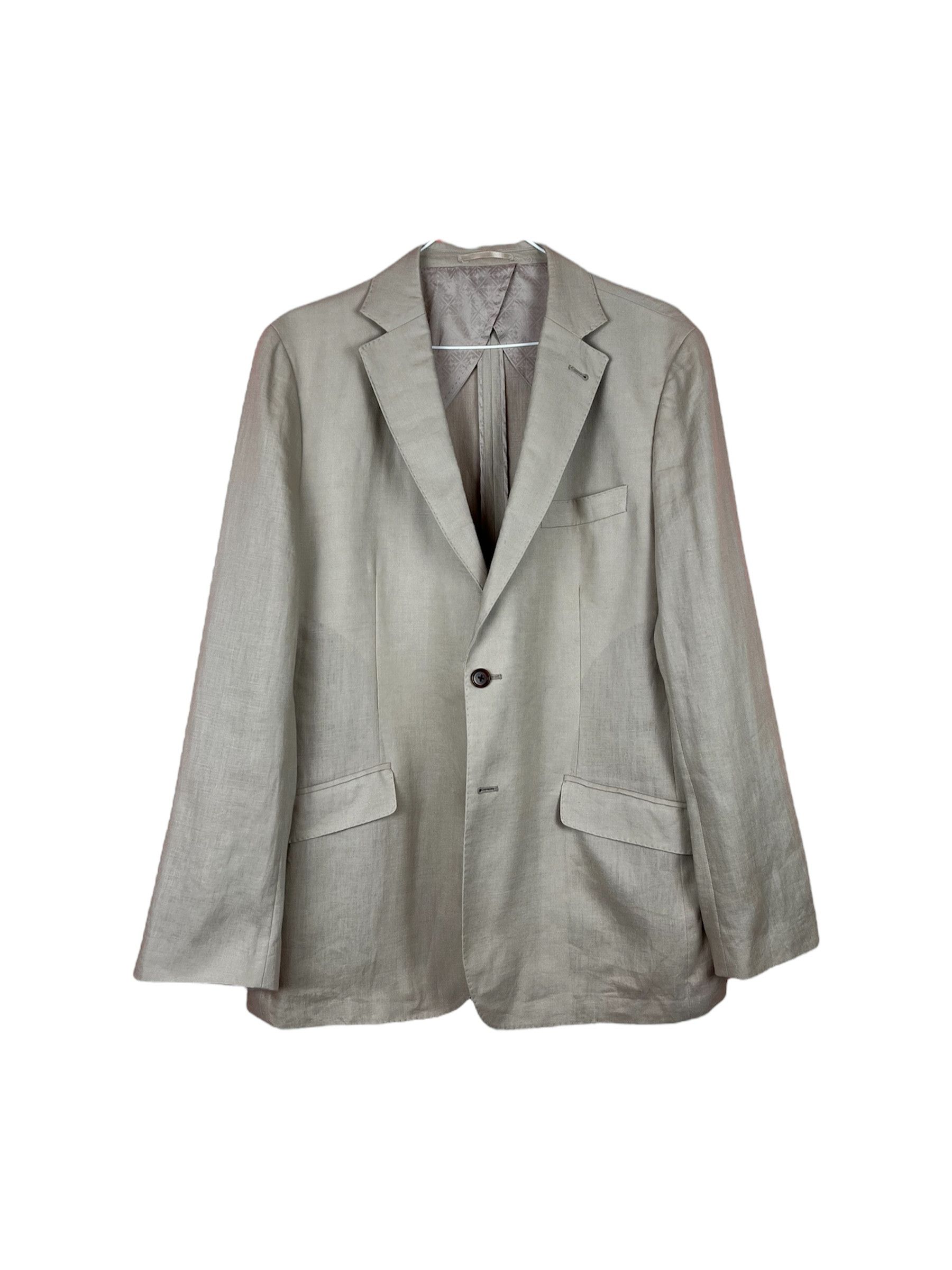 Hardy Amies Hardy Amies blazer luxury linen 52 beige Size 52R - 1 Thumbnail