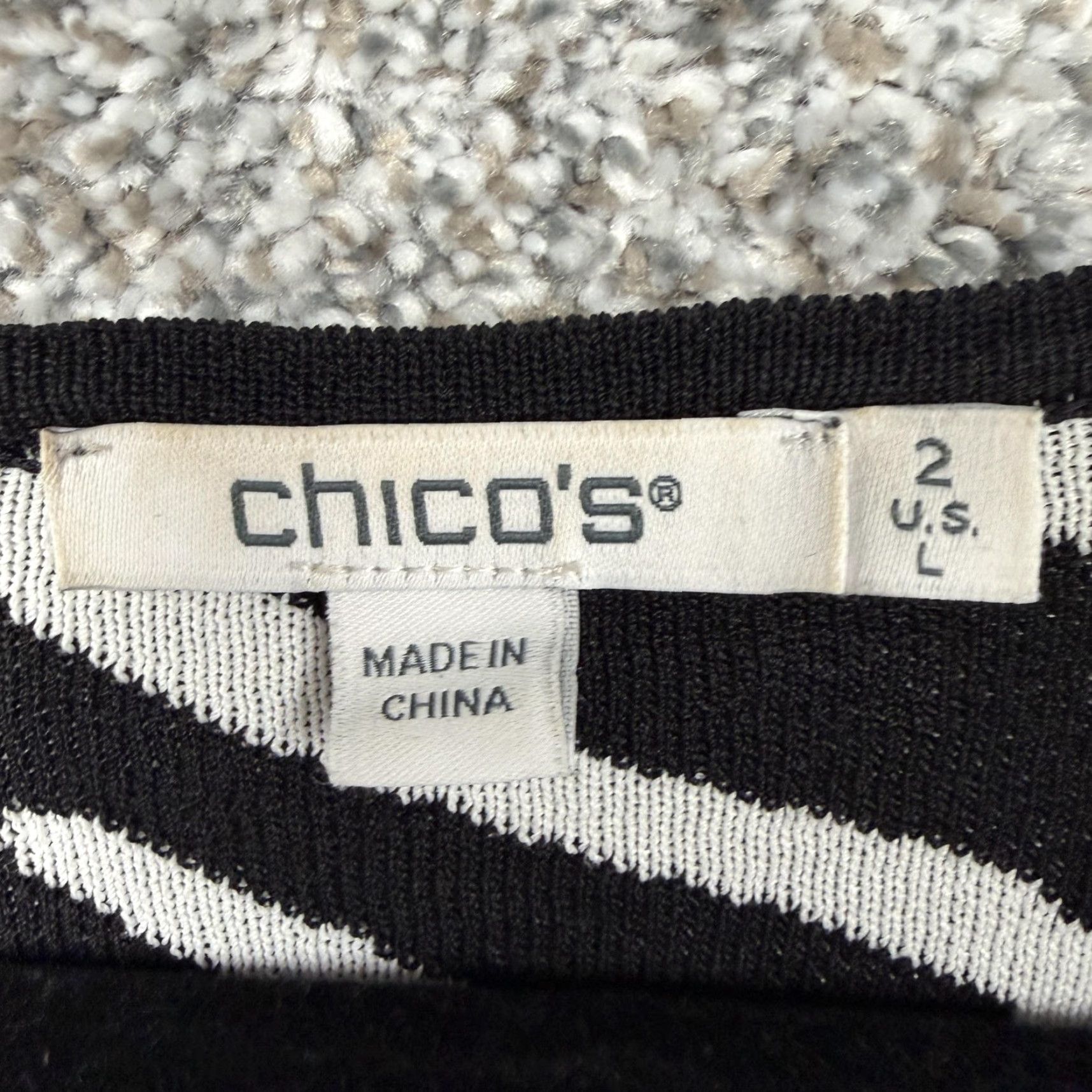 Vintage Chico's Cardigan Sweater Womens L Black White Zebra Print Open Front Casual / Party Womens Mens Girls Boys Size L / US 10 / IT 46 - 5 Thumbnail
