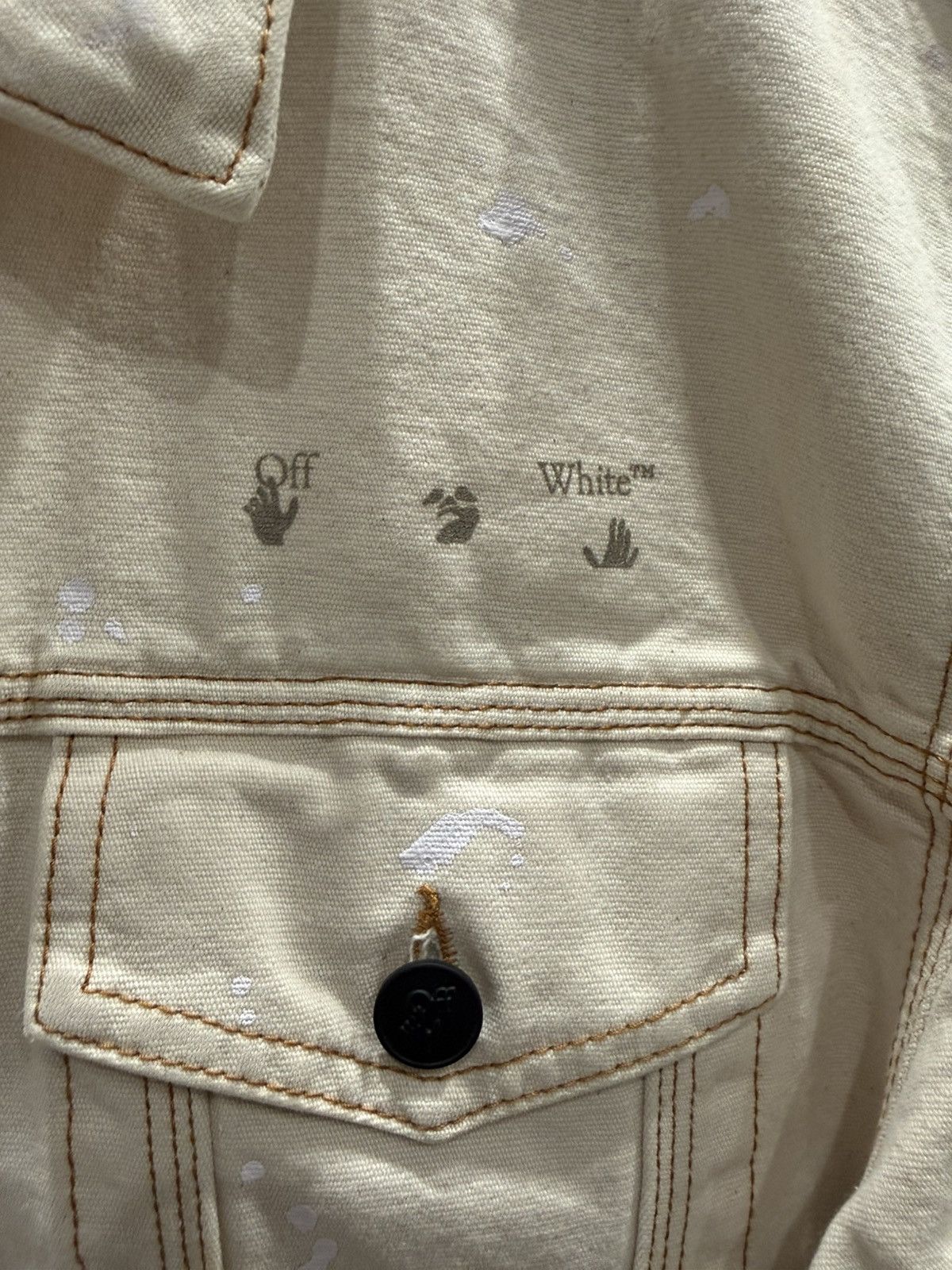 Off-White Off White Beige Painter Denim Jacket Size US XL / EU 56 / 4 - 2 Thumbnail