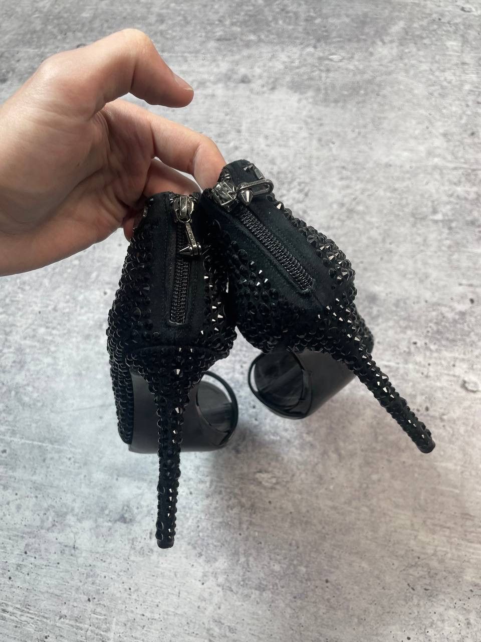 Philipp Plein Vintage 00s Phillip Plein Rhainstone Embroidered Heels Y2K Size US 9 / IT 39 - 4 Thumbnail