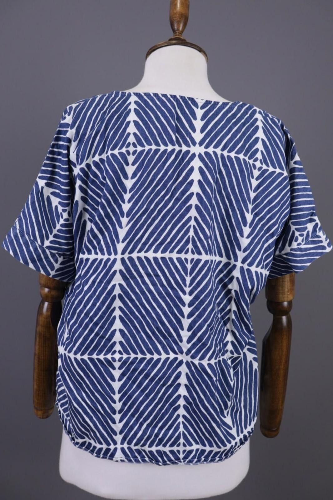 Marimekko Marimekko Blue Striped Lagnelook Summer Blouse Shirt Size XS Size XS / US 0-2 / IT 36-38 - 8 Thumbnail