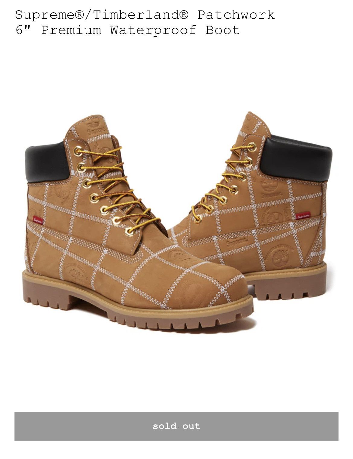 Supreme Supreme x Timberland Patchwork 6" Premium Waterproof Boot Size US 7 / EU 40 - 1 Thumbnail