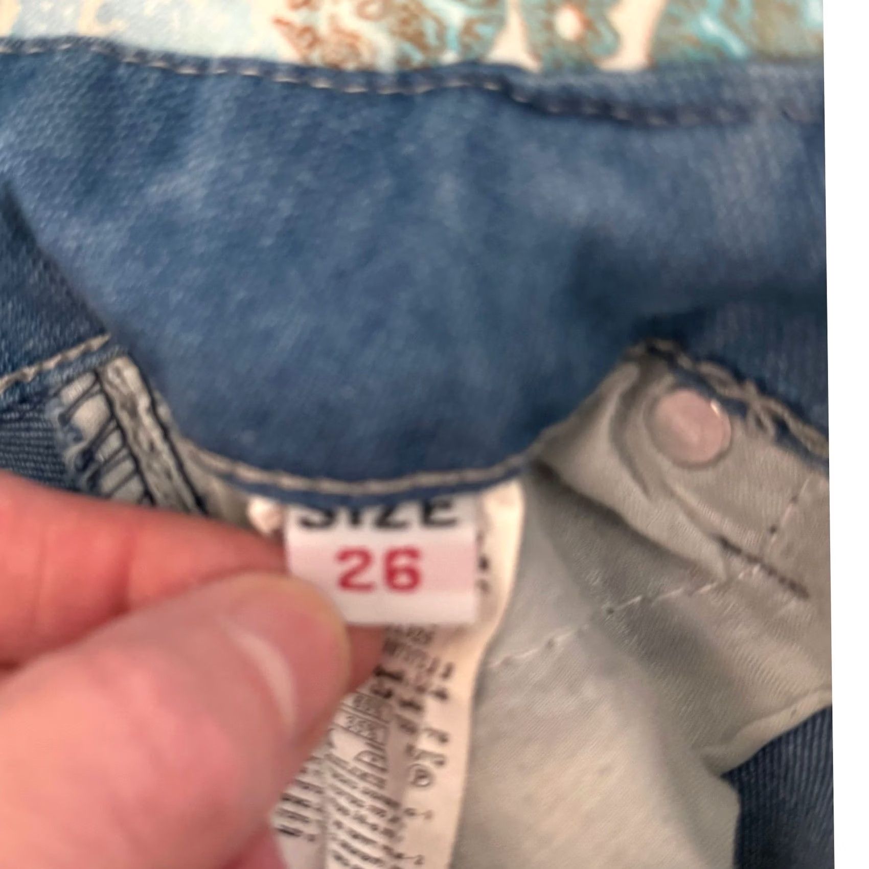 Vintage 3LOOSh Jeans Slim Fit 26 High Waist Button Fly Braided Denim Y2K Boho Festival Size 26" / US 2 / IT 38 - 6 Thumbnail