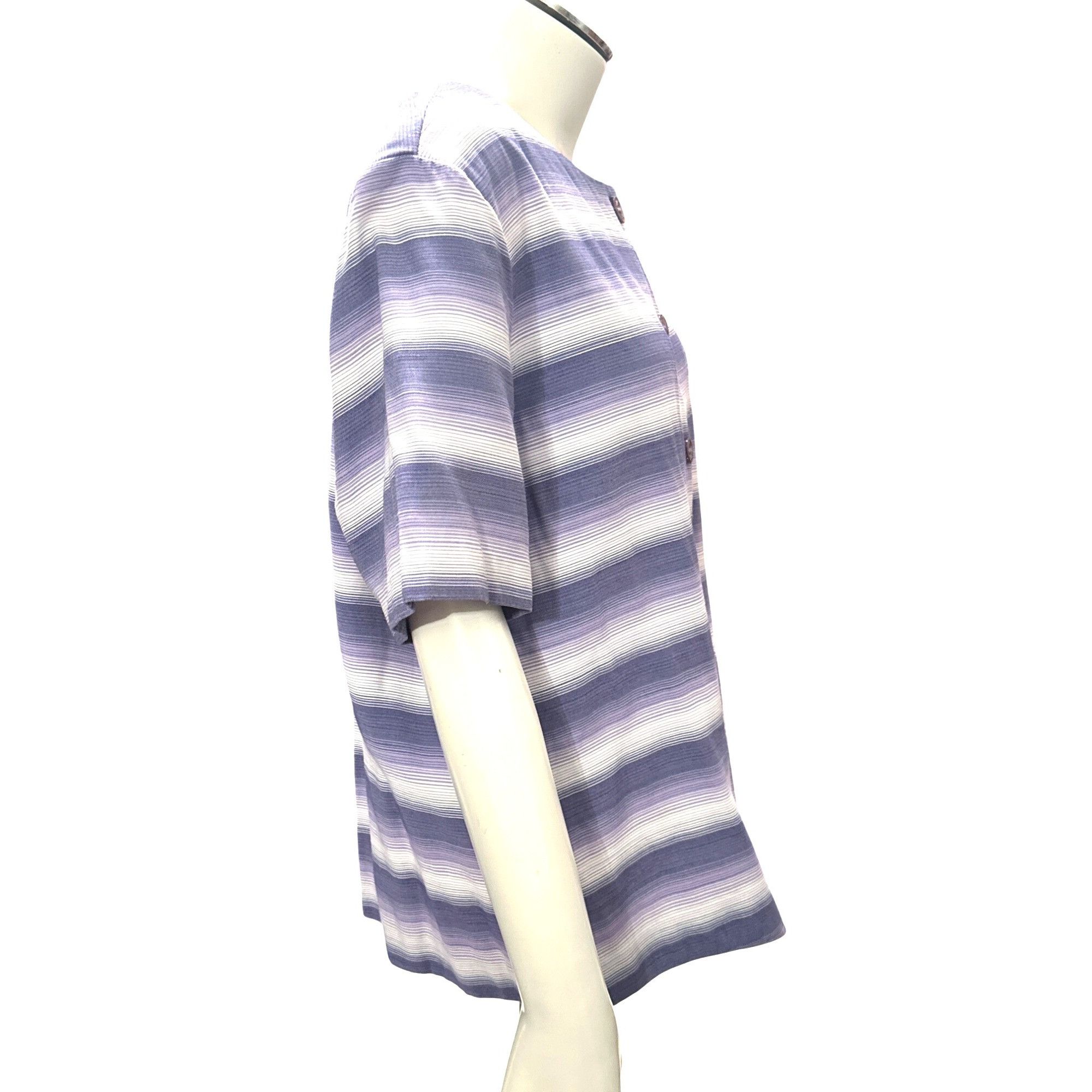 Other Alfred Dunner Size 16 Lavender Stripe Button Blouse Cottagec Size XXL / US 16-18 / IT 52-54 - 6 Thumbnail