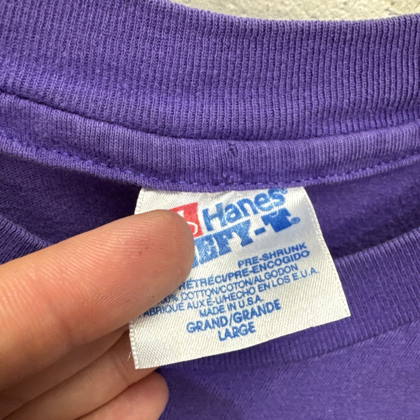 Hard Rock Cafe VINTAGE Hard Rock Cafe Shirt Men Large Cotton 90s USA City Rock Purple Short Sleeve Crew Neck Size US L / EU 52-54 / 3 - 3 Thumbnail