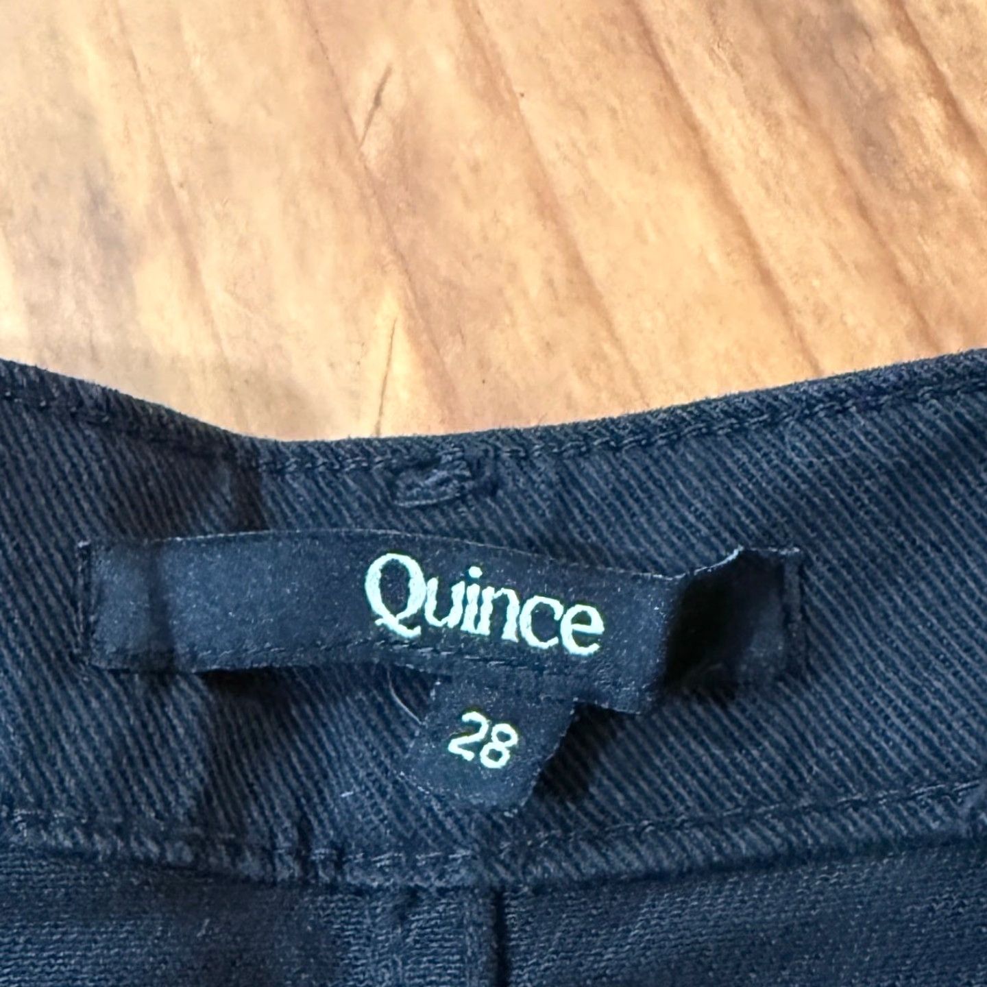 Quince Quince Jeans Wide-Leg Dark Denim 28 x 26 High Rise Black Womens 5-Pocket Stretch Cotton Denim Flare Vintage No Size 28" / US 6 / IT 42 - 4 Thumbnail