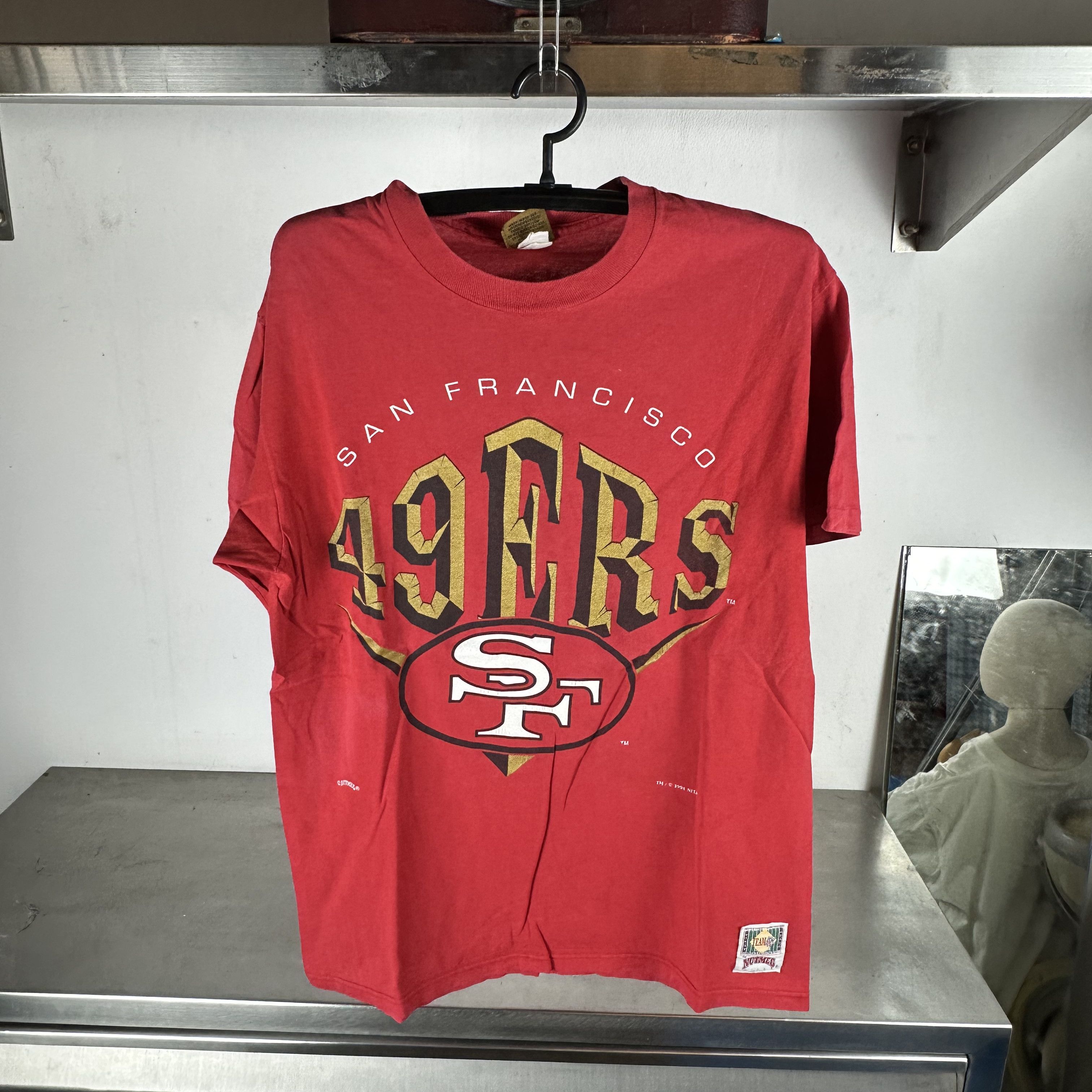 Vintage ​​​​1994 San Francisco 49ers NFL Nutmeg Large T-Shirt Size US L / EU 52-54 / 3 - 1 Thumbnail